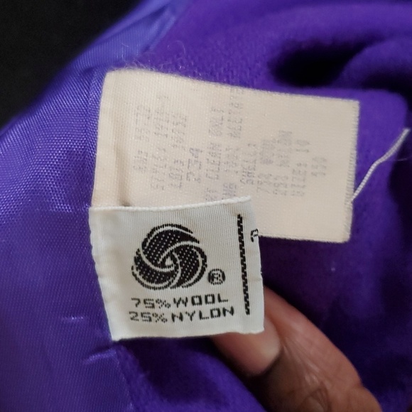 Oleg Cassini Purple Wool Blazer Size 10 - Picture 4 of 4